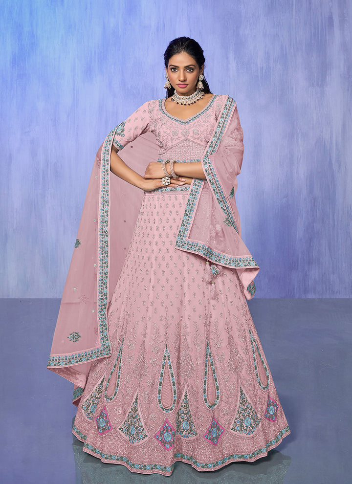 Heavy Designer Embroidery Georgette Lehenga | Perfect for Weddings & Events
