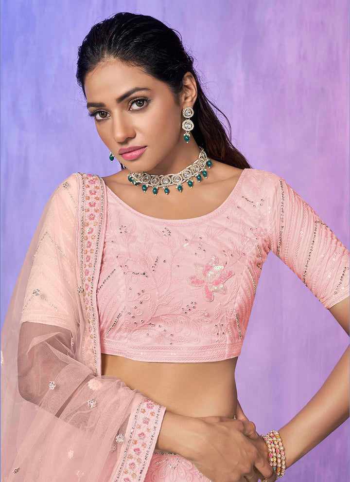Heavy Designer Embroidery Net Lehenga | Perfect for Weddings & Special Events