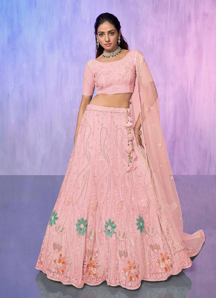 Heavy Designer Embroidery Net Lehenga | Perfect for Weddings & Special Events