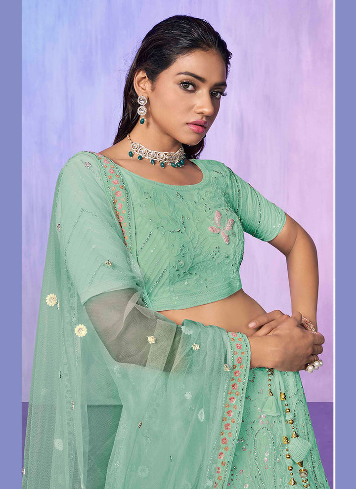 Heavy Designer Embroidery Net Lehenga | Perfect for Weddings & Special Events
