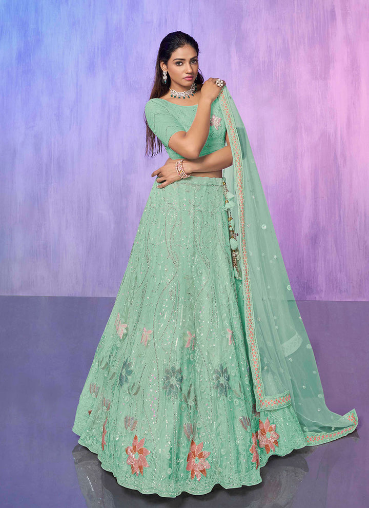Heavy Designer Embroidery Net Lehenga | Perfect for Weddings & Special Events