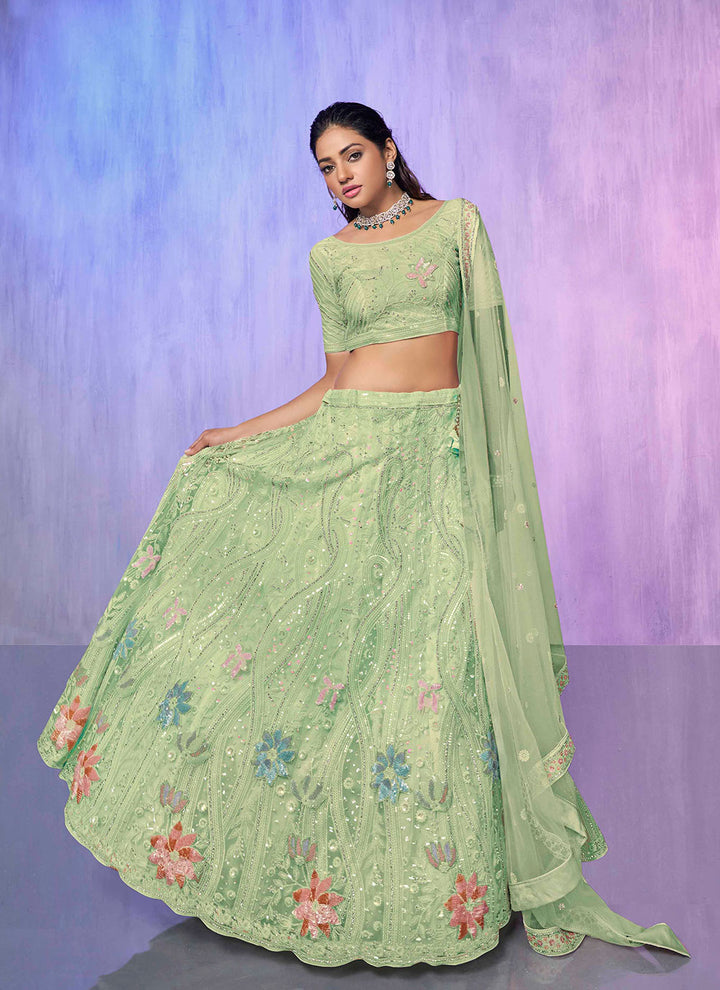 Heavy Designer Embroidery Net Lehenga | Perfect for Weddings & Special Events