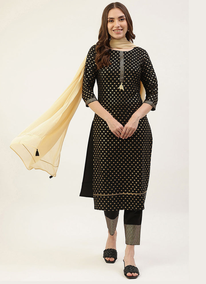 Designer Printed Readymade Suits | Crepe Top & Bottom with Georgette Dupatta