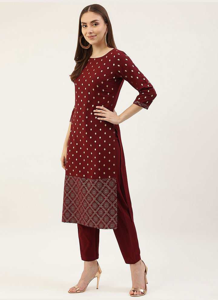 Designer Printed Readymade Suits | Crepe Top with Hand Work & Georgette Dupatta