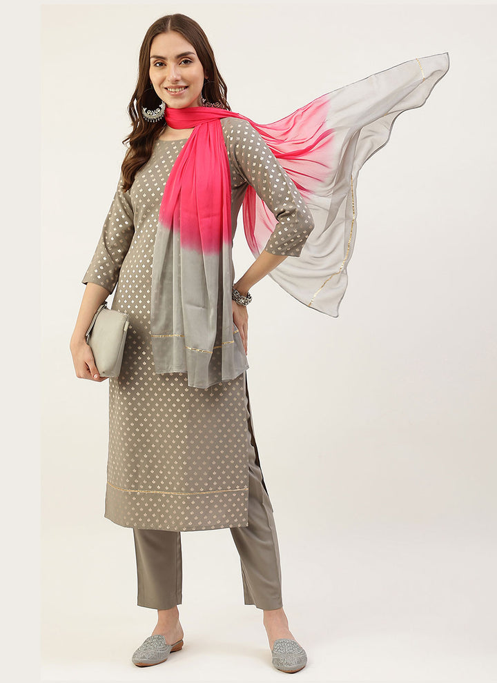 Designer Printed Readymade Suit | Crepe Top & Georgette Dupatta