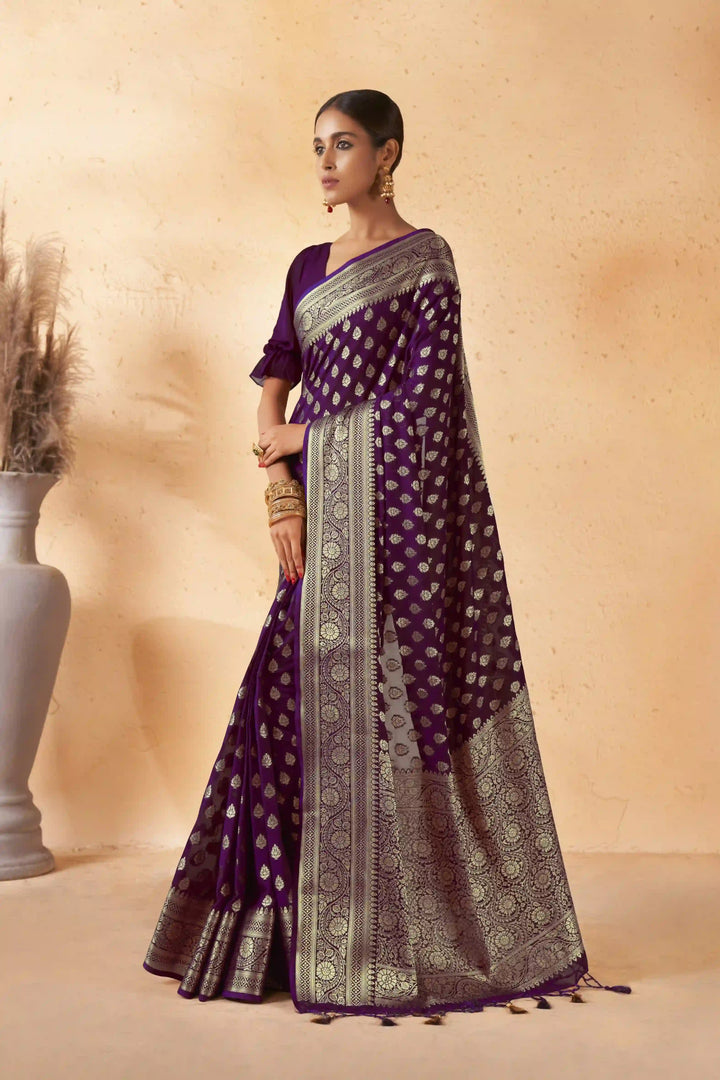Heavy Wevon Designer Georgette Saree | Perfect for Weddings and Special Events