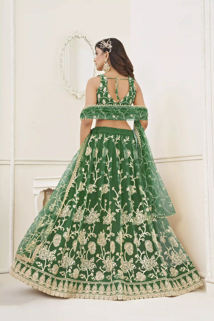 Designer Butterfly-Net Lehenga with Embroidery & Sequins | Wedding & Party