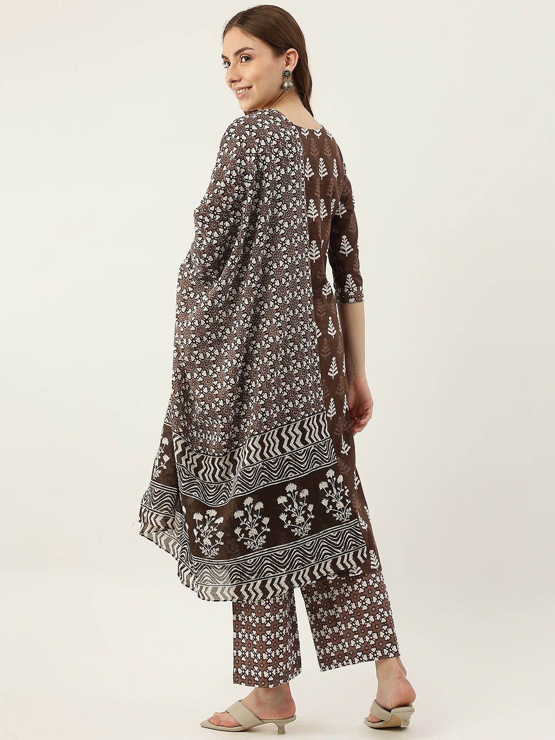 Stylish Cotton Brown Kurti Set | Perfect for Weddings, Parties & Festivals