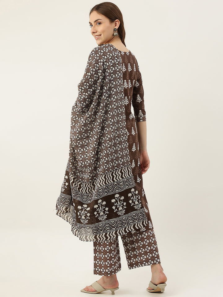 Stylish Cotton Brown Kurti Set | Perfect for Weddings, Parties & Festivals