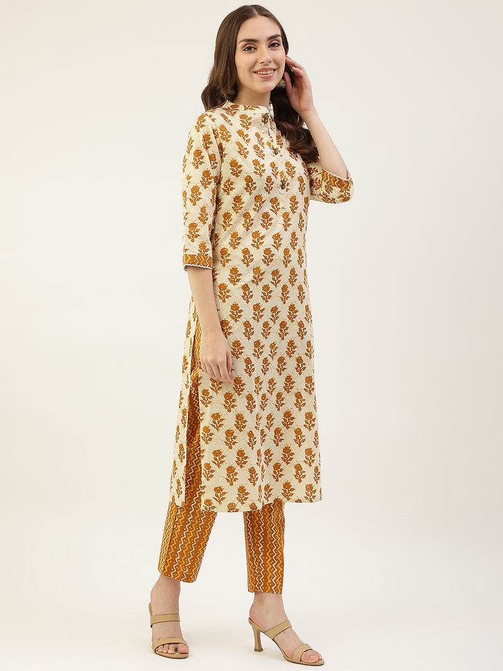 Breathable Cotton Mustard Kurti Set | Ideal for Office & Everyday Wear