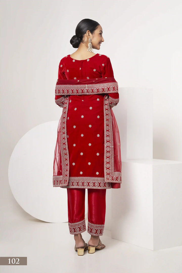 Elegant Velvet Kurti Set | Knee-Length Top & Stylish Elbow Sleeves