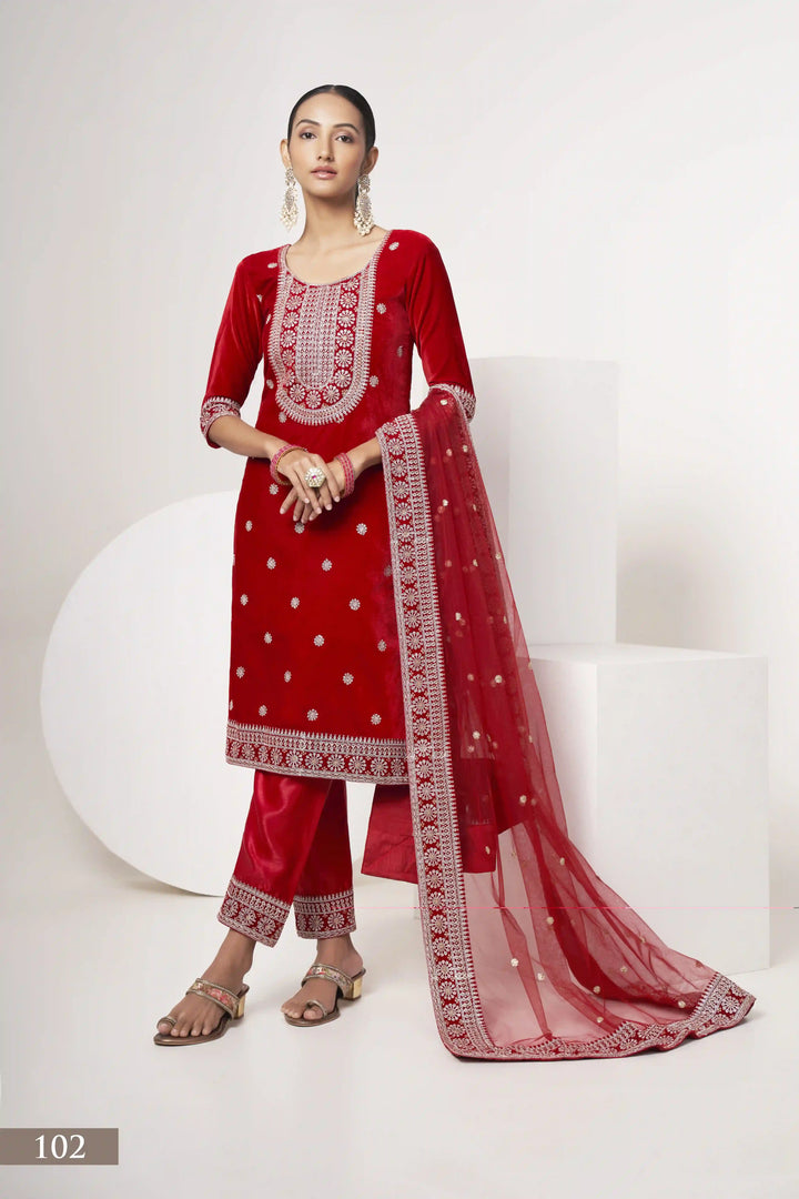 Elegant Velvet Kurti Set | Knee-Length Top & Stylish Elbow Sleeves