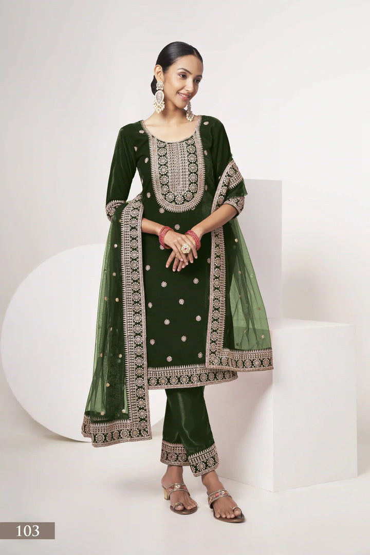 Elegant Velvet Kurti Set | Knee-Length Top & Stylish Elbow Sleeves