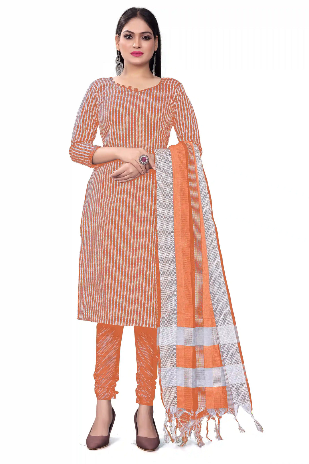 Charming Cotton Kurti Set | Knee-Length Top & Elegant Dupatta
