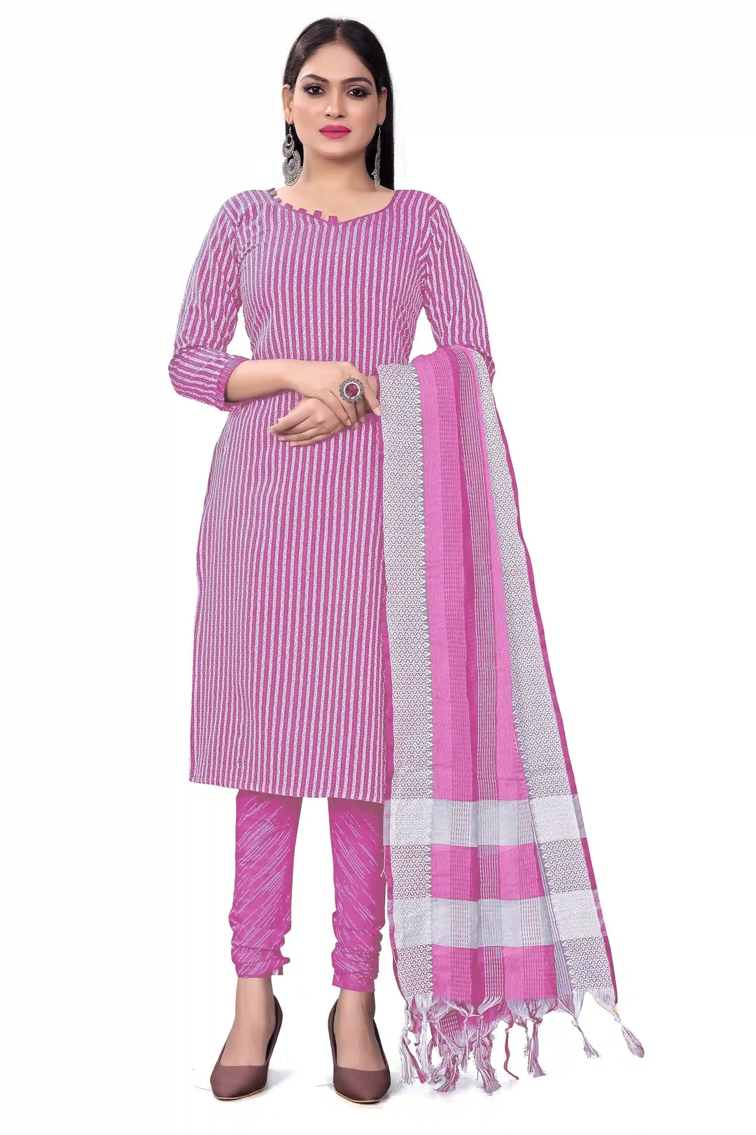 Charming Cotton Kurti Set | Knee-Length Top & Elegant Dupatta