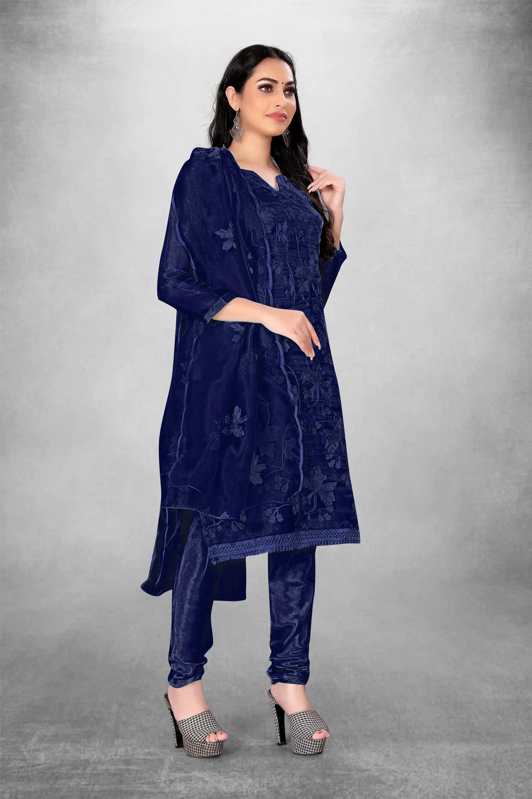 Attractive Organza Top with Santoon Bottom | Embroidery Work Dupatta