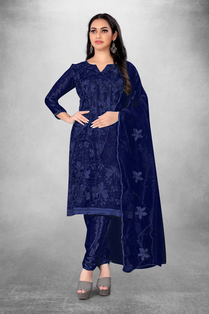 Attractive Organza Top with Santoon Bottom | Embroidery Work Dupatta