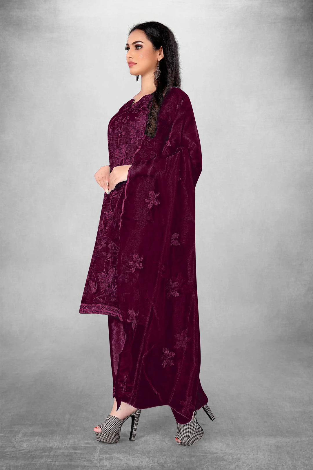 Attractive Organza Top with Santoon Bottom | Embroidery Work Dupatta