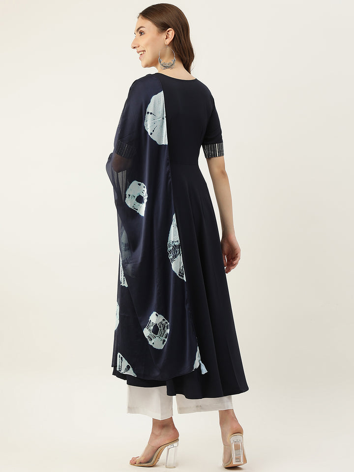 Designer Printed Kurti with Dupatta | Poly Crepe and Georgette Kurti