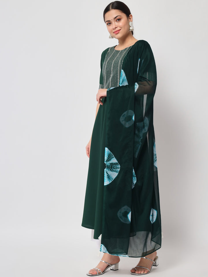Designer Printed Kurti with Dupatta | Poly Crepe and Georgette Kurti
