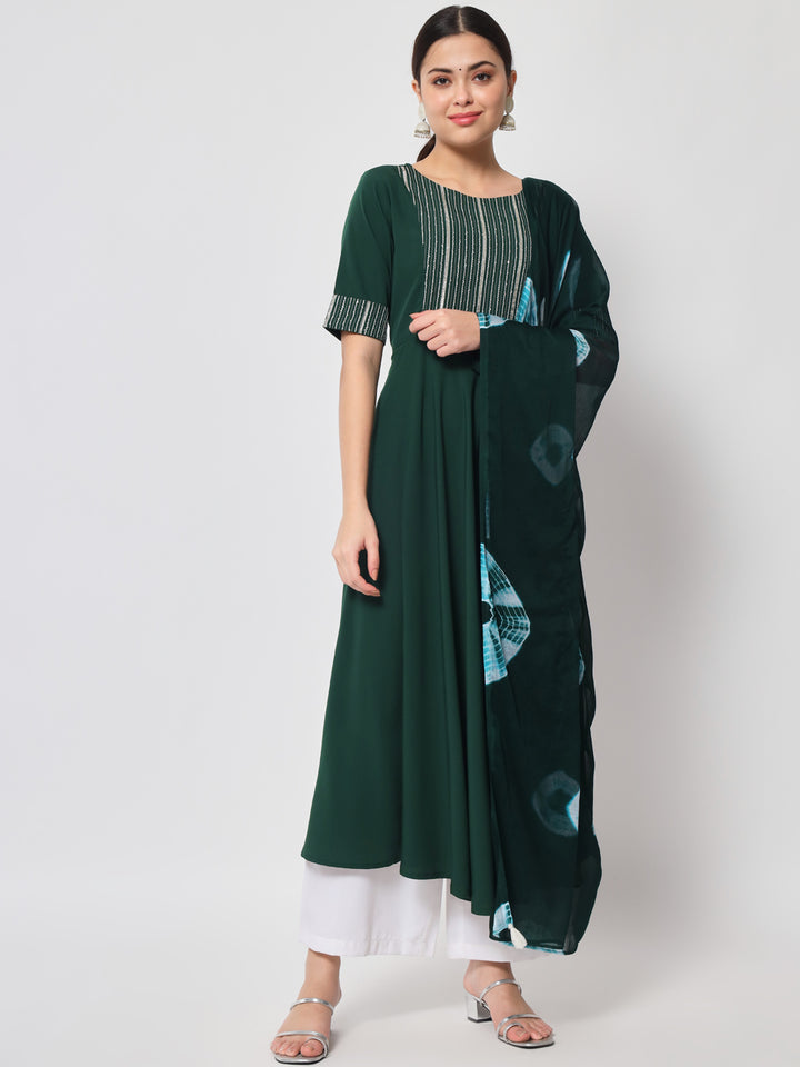 Designer Printed Kurti with Dupatta | Poly Crepe and Georgette Kurti