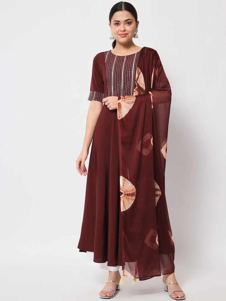 Designer Printed Kurti with Dupatta | Poly Crepe and Georgette Kurti