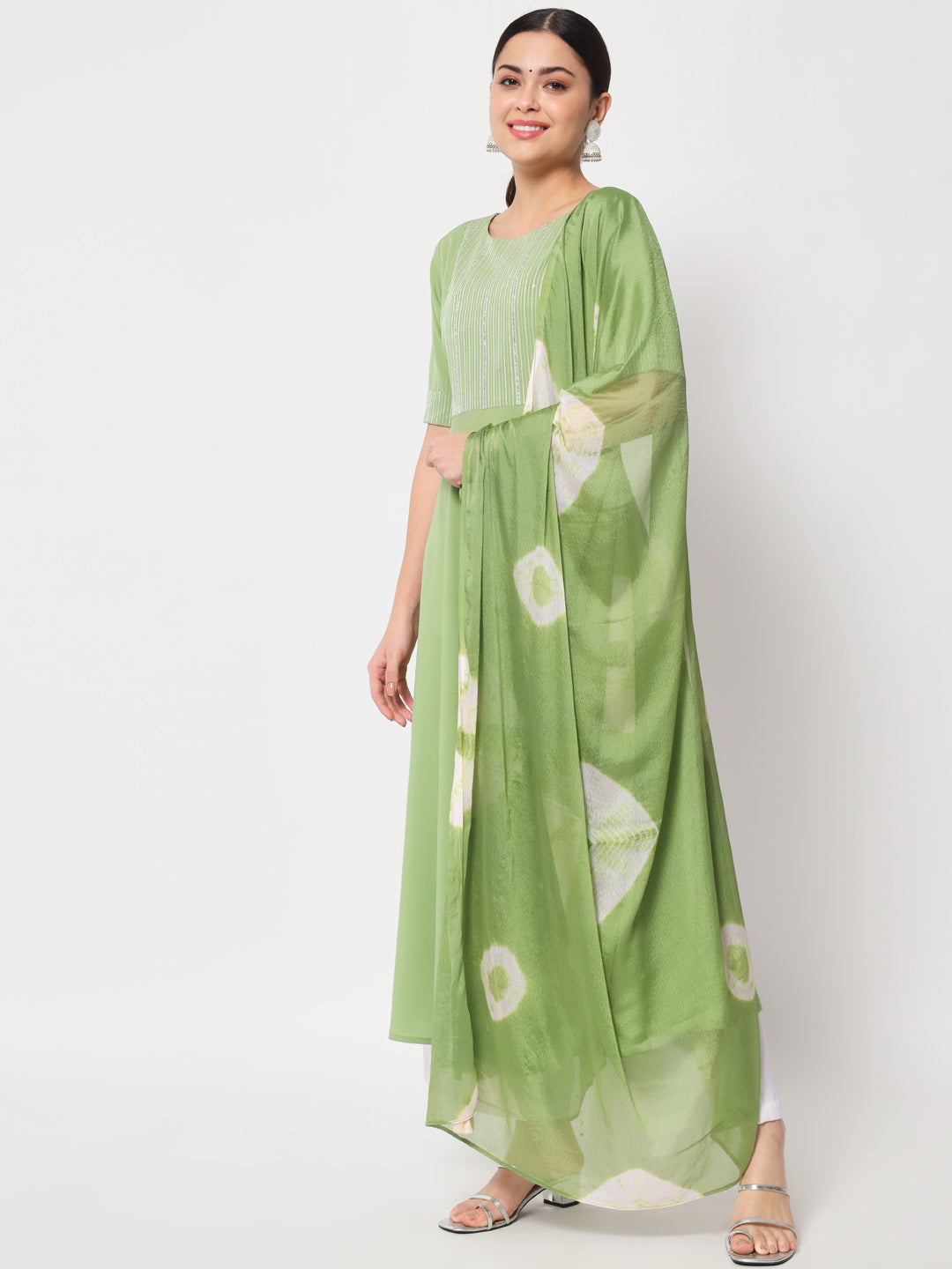 Designer Printed Kurti with Dupatta | Poly Crepe and Georgette Kurti