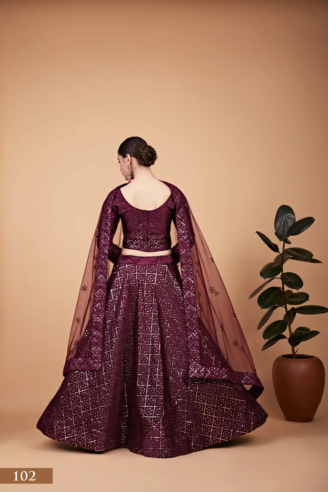 Taby-Silk Embroidered Lehenga | Elegant Thread & Sequence Work for Weddings