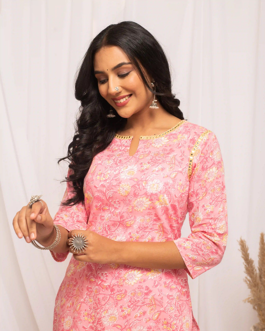 Elegant Baby Pink Long Kurti | Perfect for Office and Ethnic Outings
