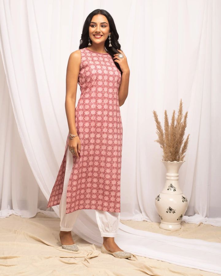 Stylish Pink Long Kurti | Perfect for Casual and Festive Occasions