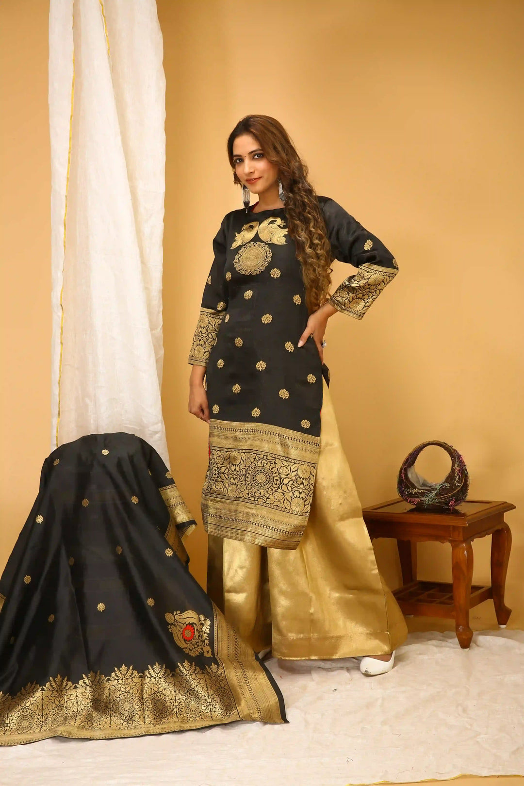 Stylish Art Silk Suit | Wevon Jari Designer Readymade Attire