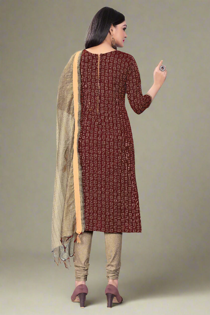 Cotton Wevon Designer Outfit Set | Comfortable Top, Bottom & Dupatta