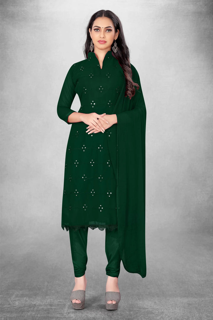 Georgette Embroidery Work Top | Santoon Bottom & Nazmin Dupatta