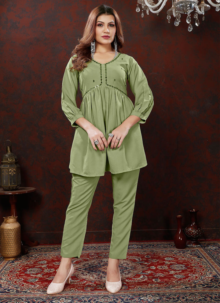 Designer Hand Work Kurti | Co-Ord Top & Bottom Set for Women