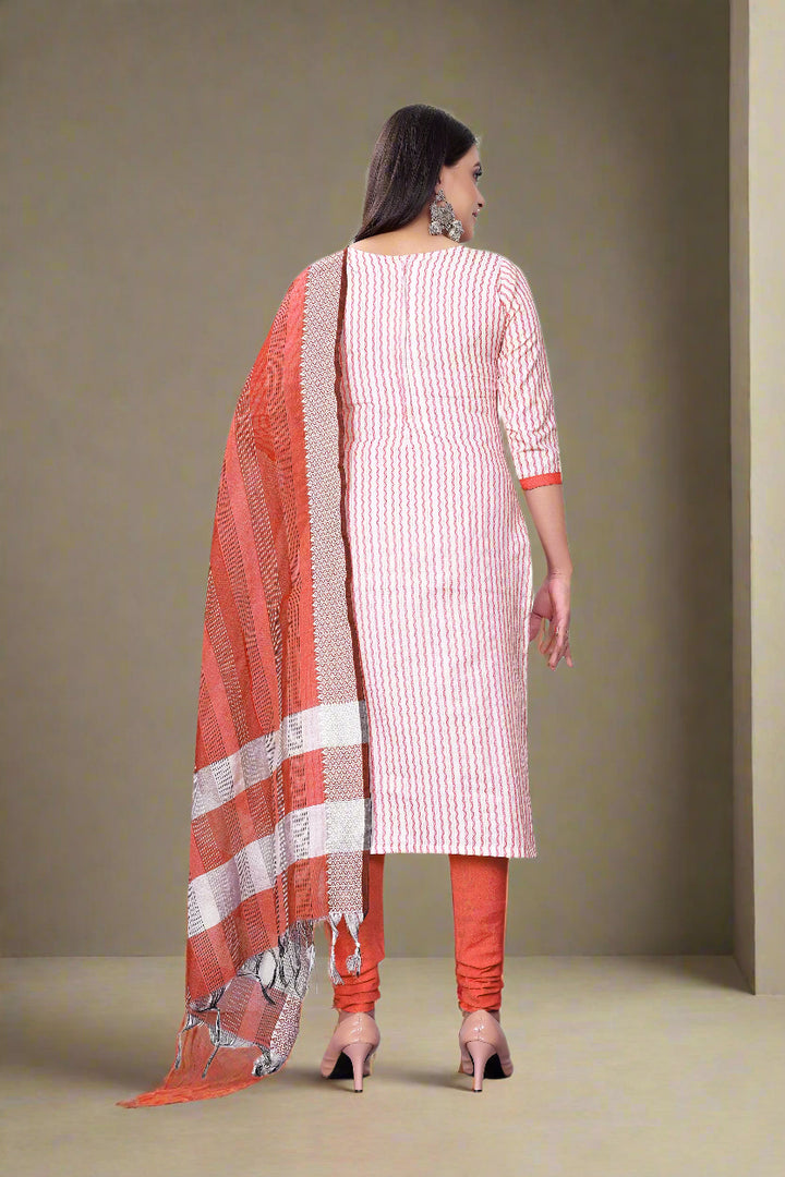 Cotton Wevon Designer Top | Stylish Cotton Bottom & Dupatta Set