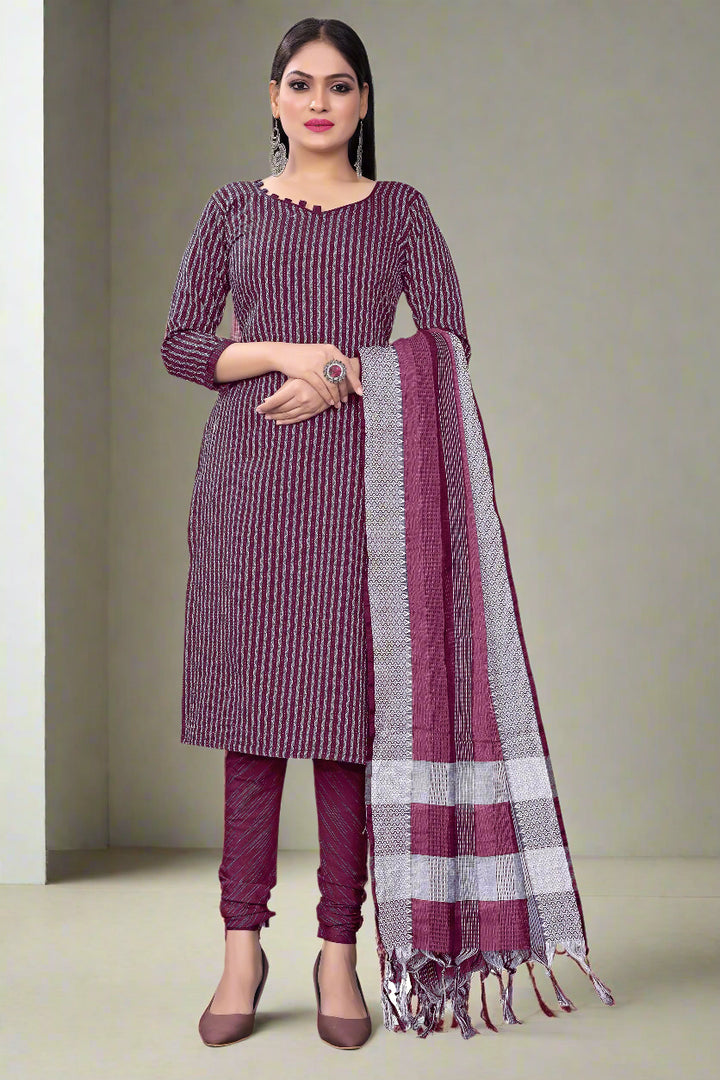 Cotton Top & Bottom Set with Wevon Designer Dupatta | Perfect for Every Occasion