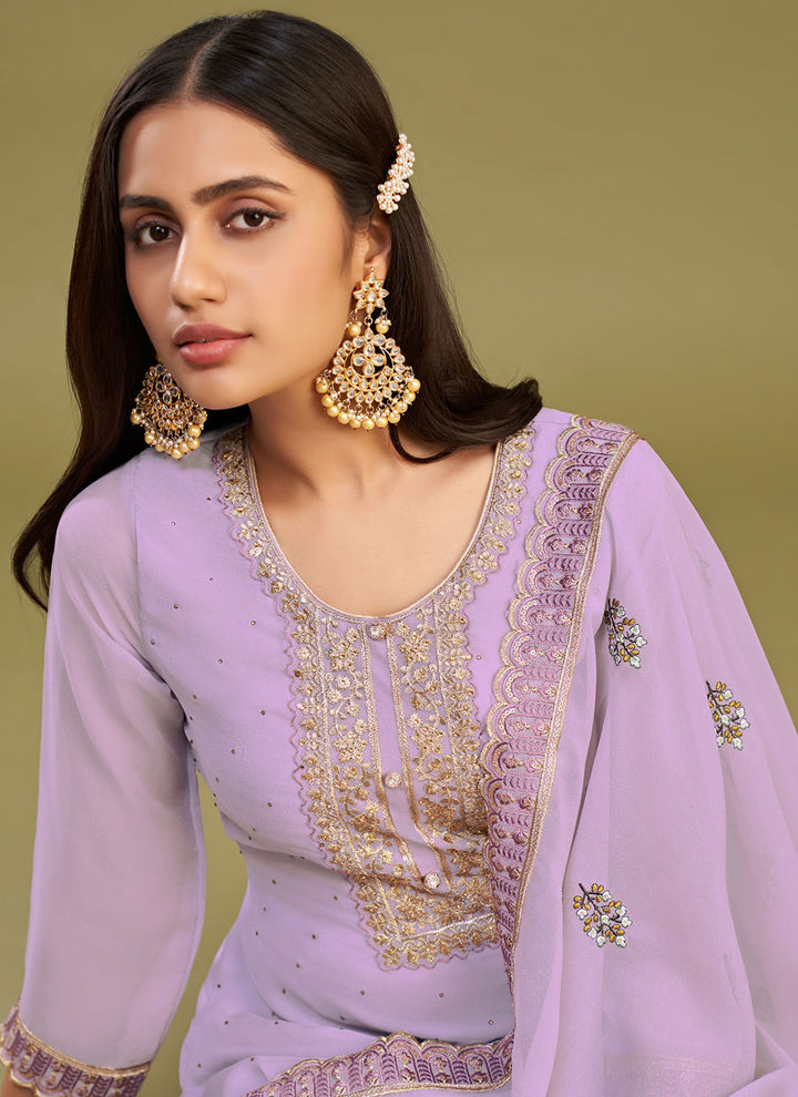 Elegant Georgette Kurti Set | Three-Quarter Sleeves & Classic Fit