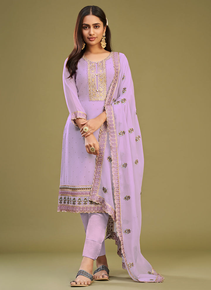 Elegant Georgette Kurti Set | Three-Quarter Sleeves & Classic Fit