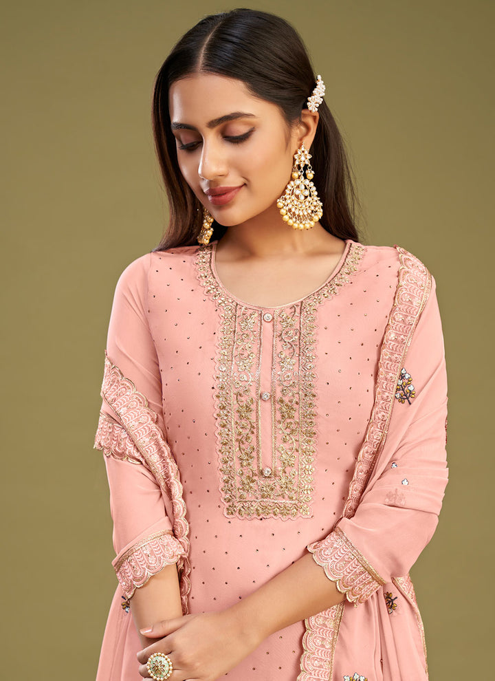 Elegant Georgette Kurti Set | Three-Quarter Sleeves & Classic Fit