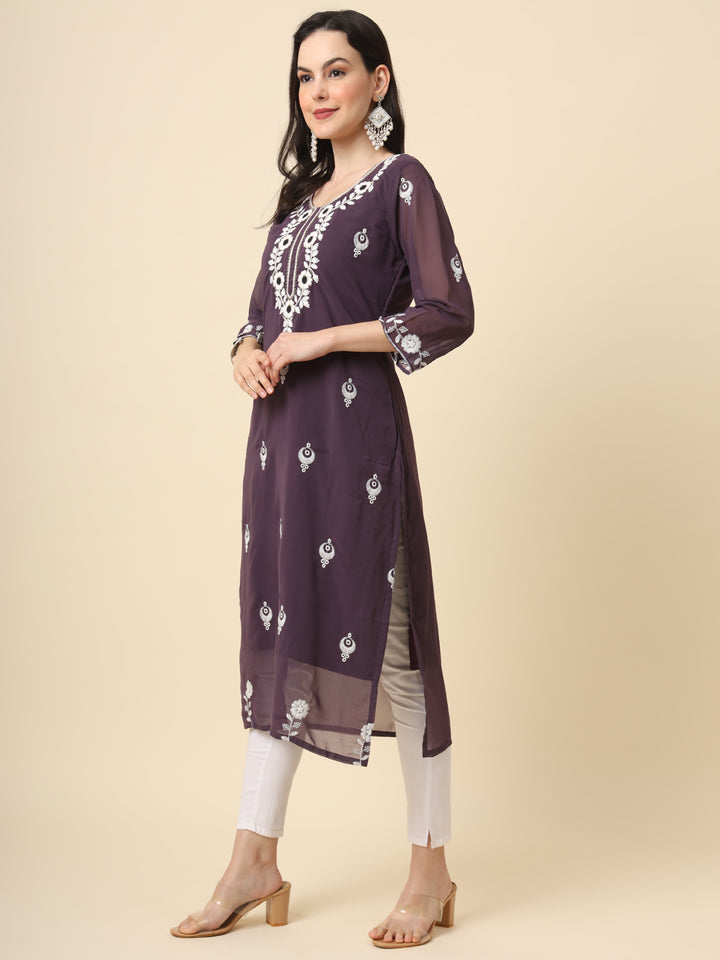 Georgette Kurti for Women | Stunning Embroidery Work Kurti