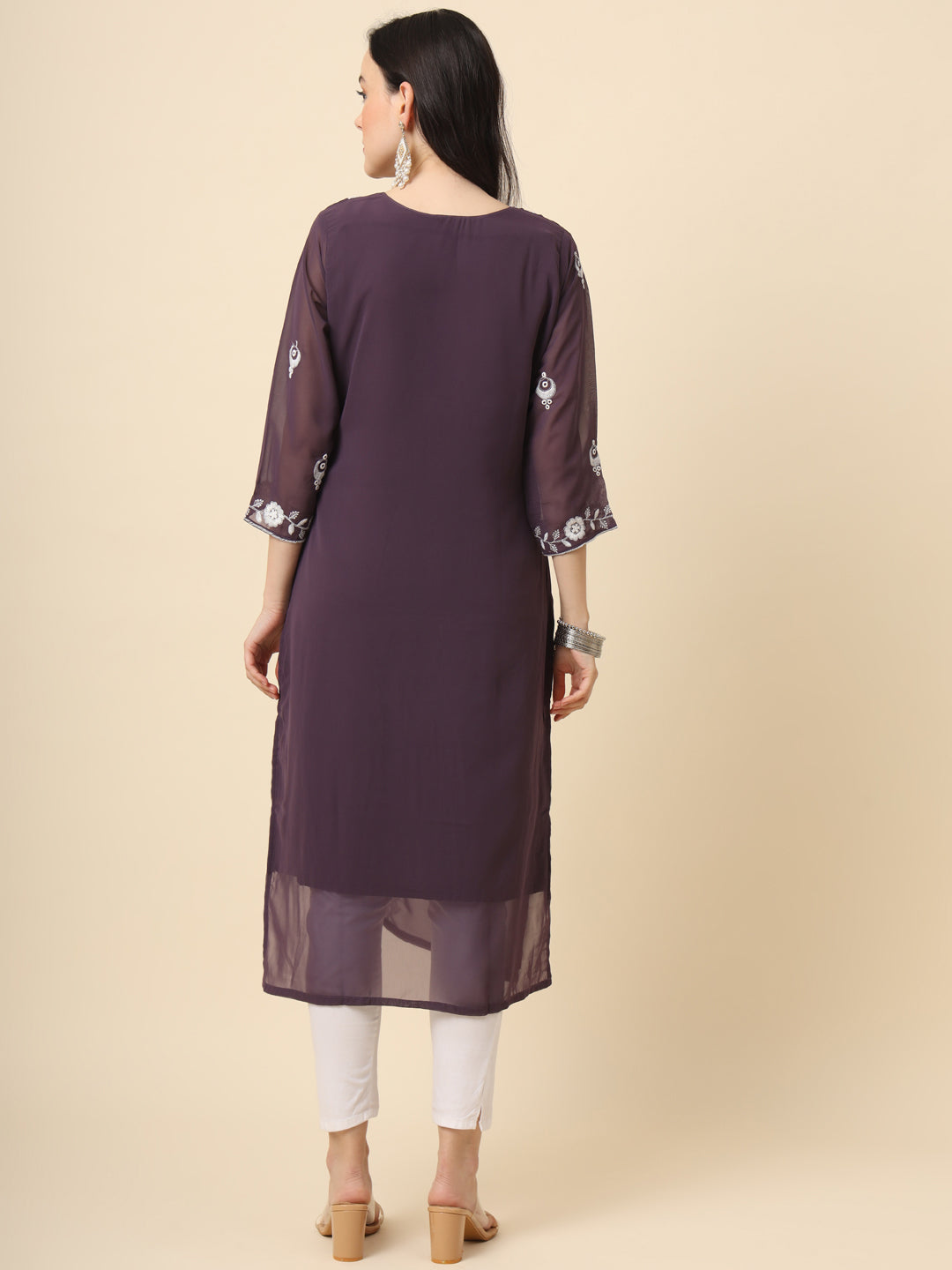 Georgette Kurti for Women | Stunning Embroidery Work Kurti