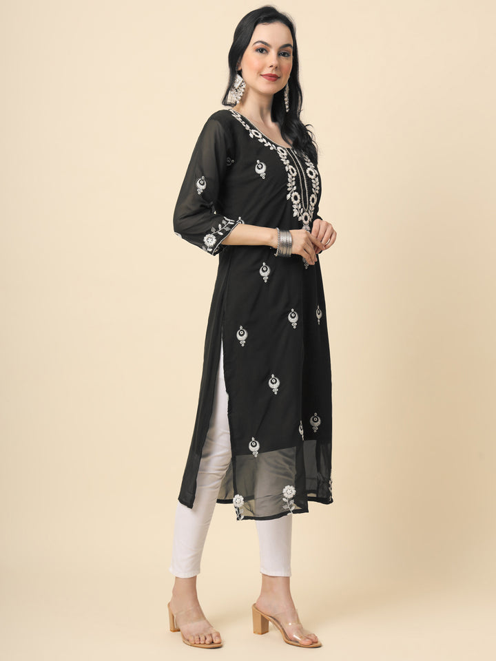 Georgette Kurti for Women | Stunning Embroidery Work Kurti