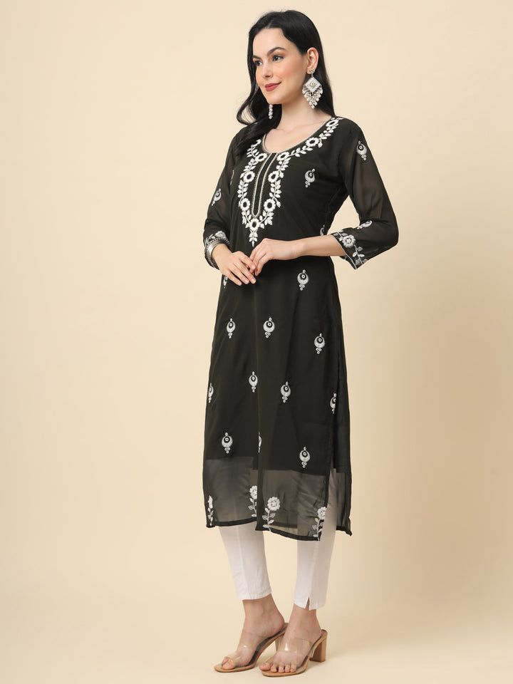 Georgette Kurti for Women | Stunning Embroidery Work Kurti