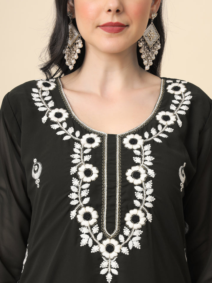 Georgette Kurti for Women | Stunning Embroidery Work Kurti