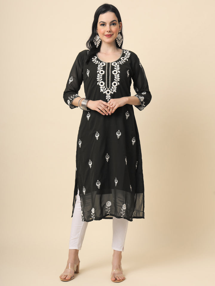 Georgette Kurti for Women | Stunning Embroidery Work Kurti