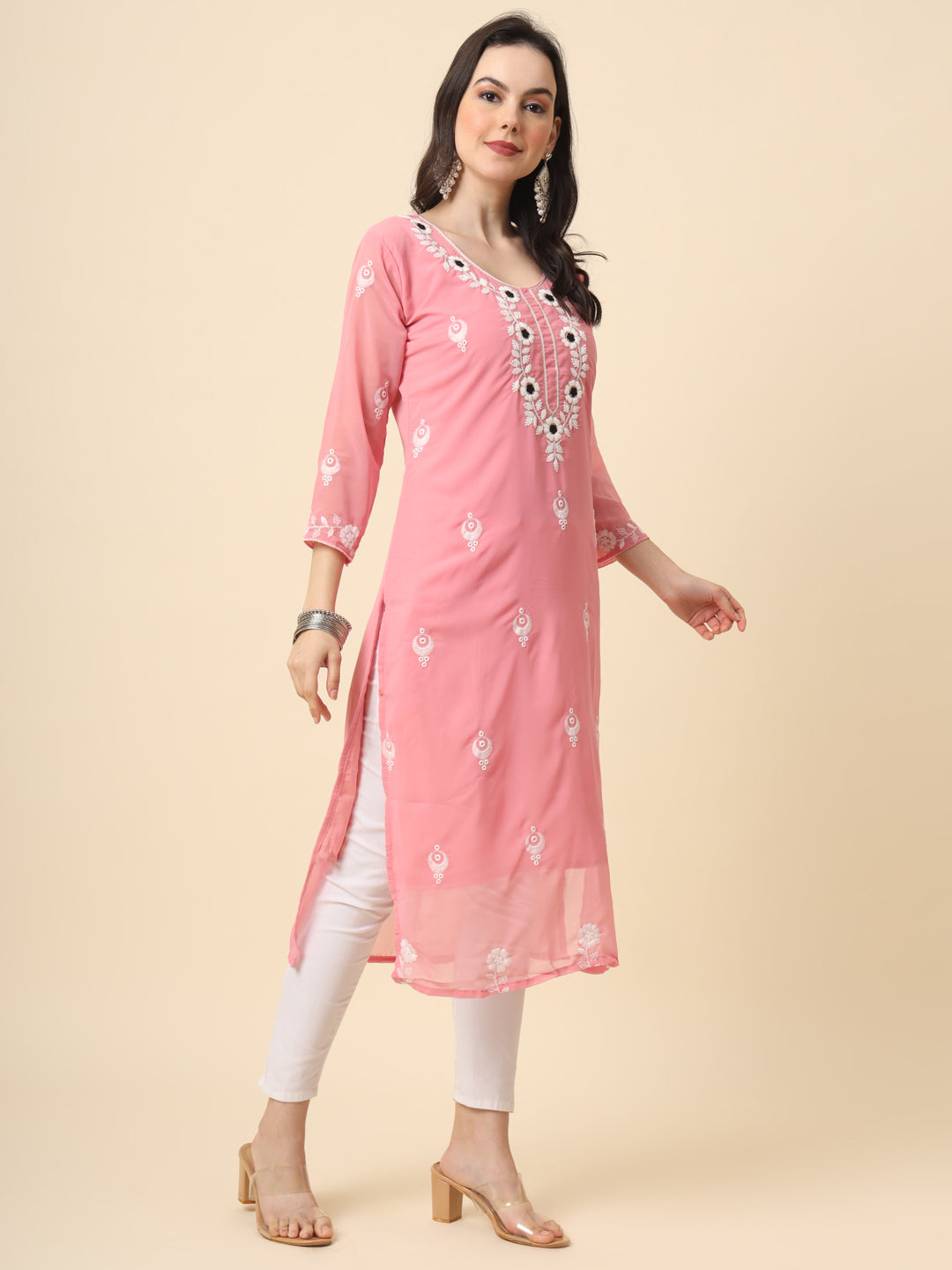 Georgette Kurti for Women | Stunning Embroidery Work Kurti