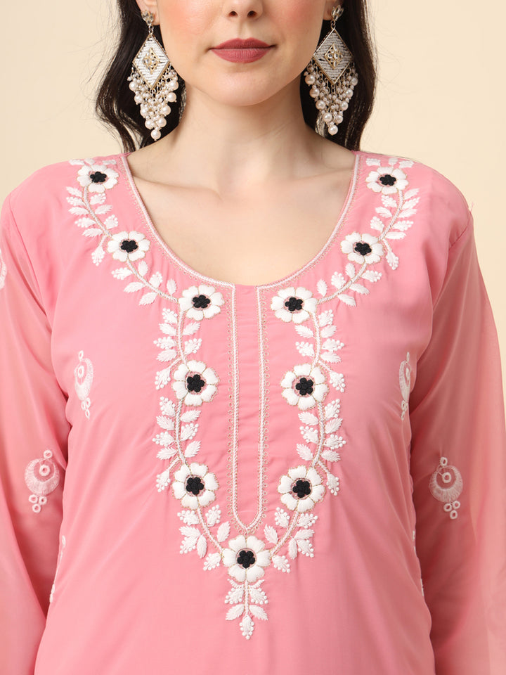 Georgette Kurti for Women | Stunning Embroidery Work Kurti