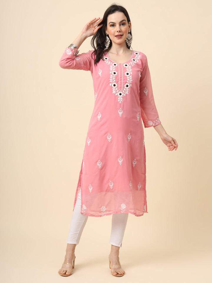 Georgette Kurti for Women | Stunning Embroidery Work Kurti