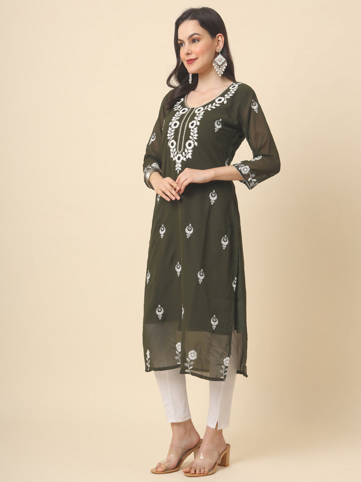 Georgette Kurti for Women | Stunning Embroidery Work Kurti