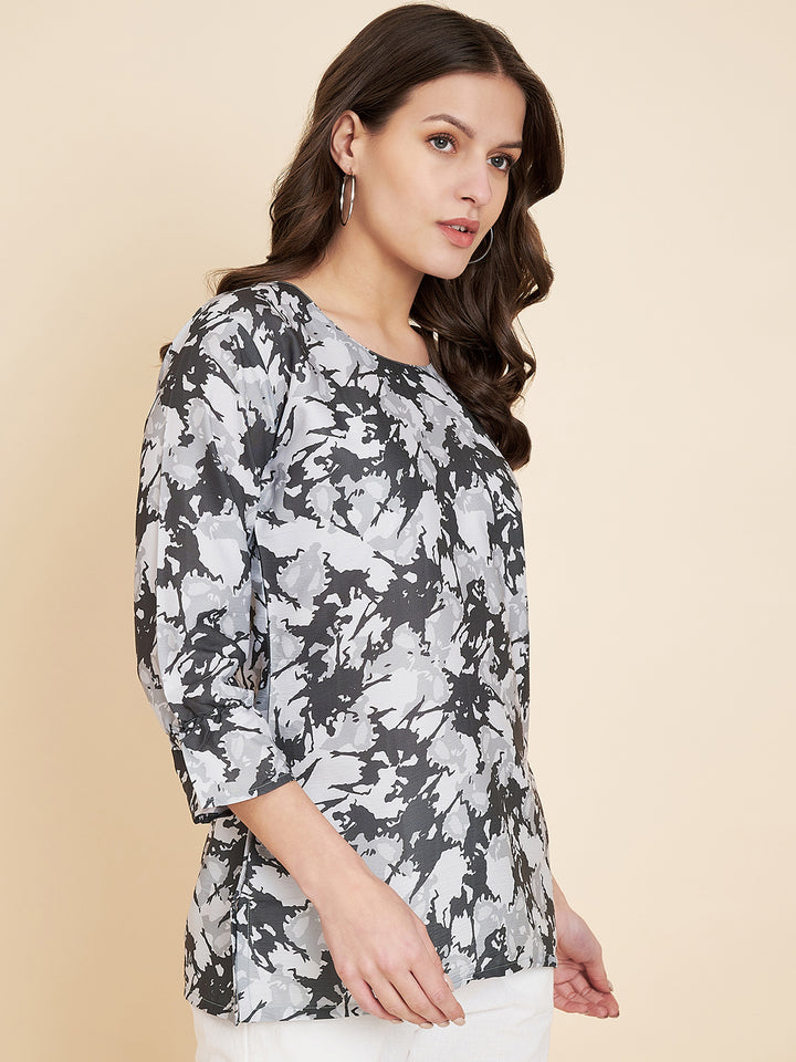 Grey Short Kurti Set | Designer Printed Indian Ethnic Wear for Women